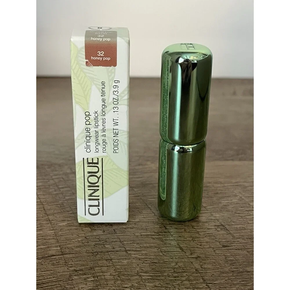 Clinique Pop Longwear Lipstick Satin 32 Honey Pop full size .13oz NIB